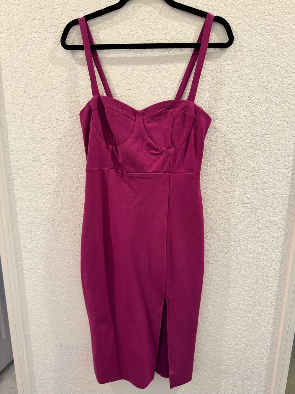 Lulu's Magenta Strappy Midi Dress